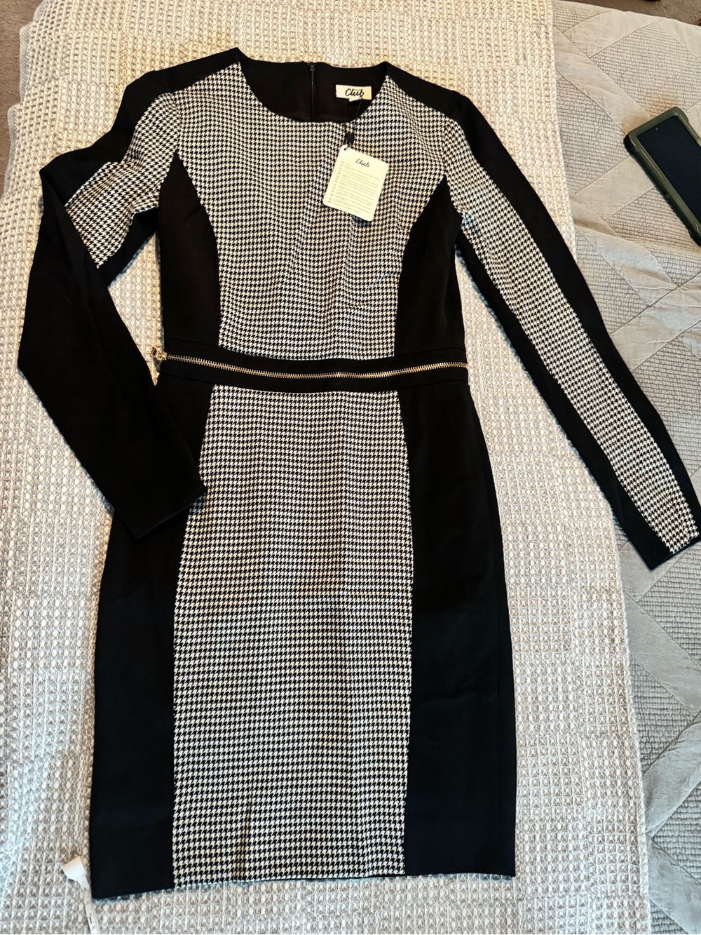NWT Beymen Club houndstooth sheath dress Size 34
